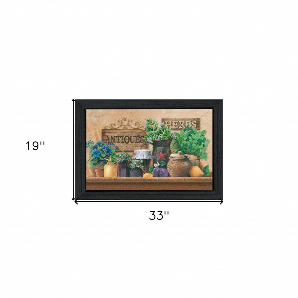 Antiques and Herbs 3 Black Framed Print Kitchen Wall Art - Homeroots - Flyclothing LLC