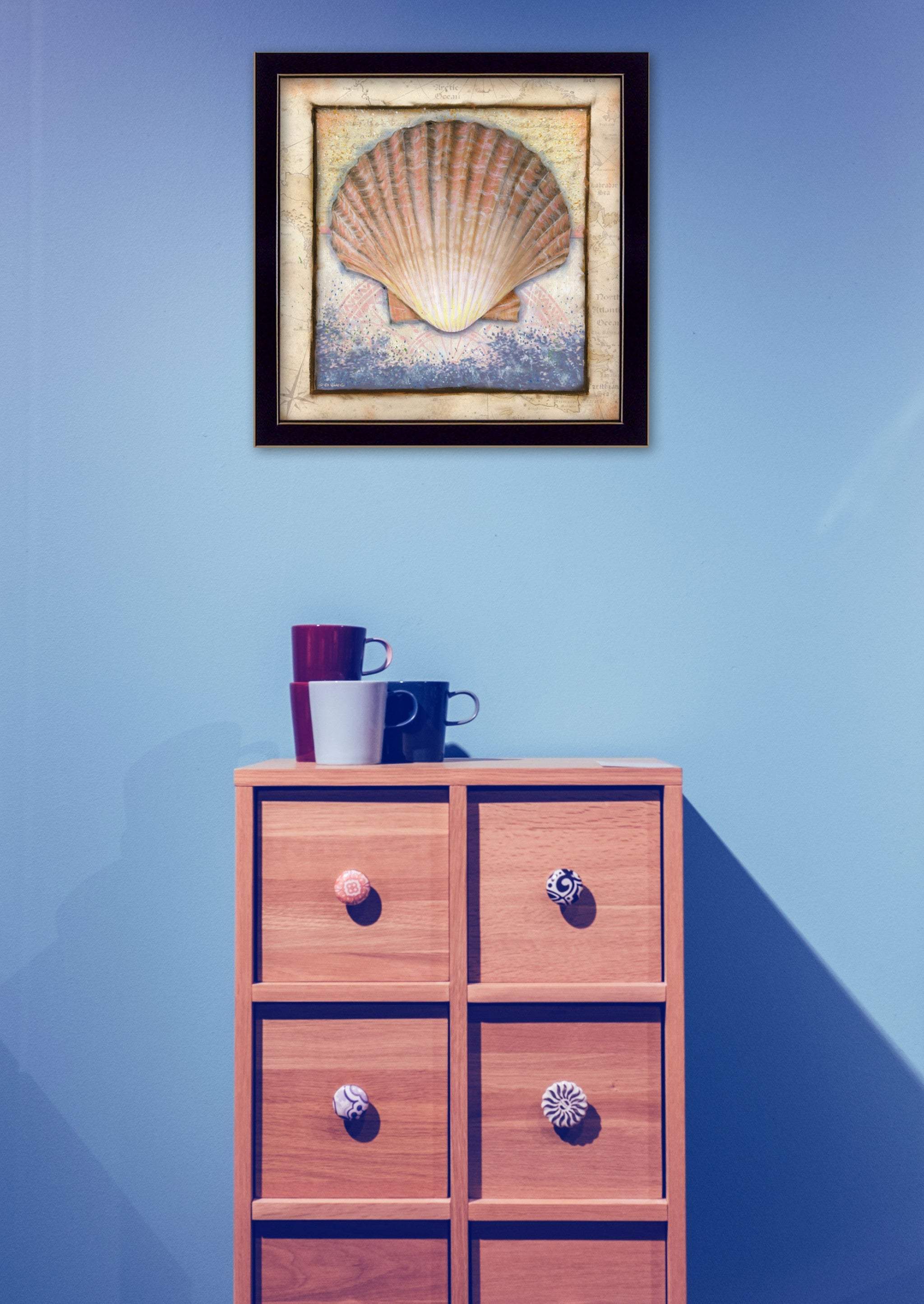Shell Black Framed Print Wall Art - Homeroots - Flyclothing LLC