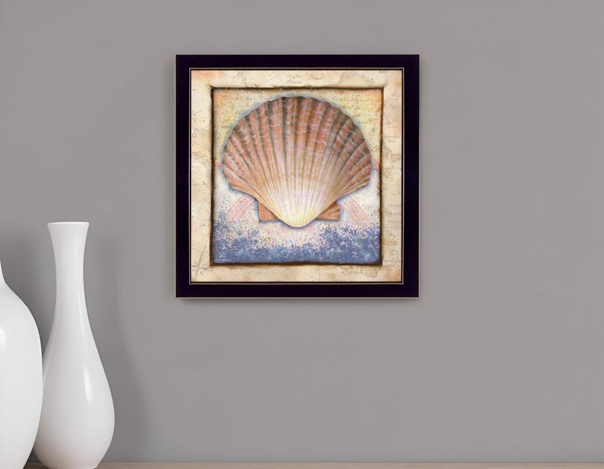 Shell Black Framed Print Wall Art - Homeroots - Flyclothing LLC