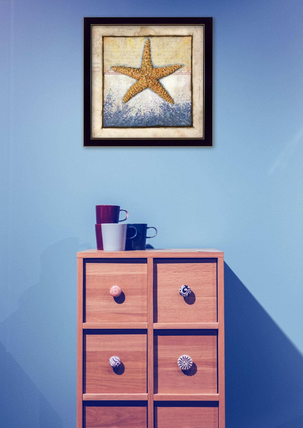 Starfish Black Framed Print Wall Art - Homeroots - Flyclothing LLC