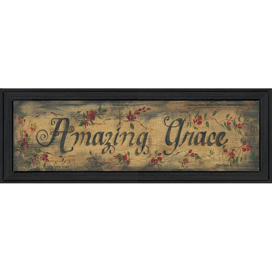 Amazing Grace Floral Black Framed Print Wall Art - Homeroots