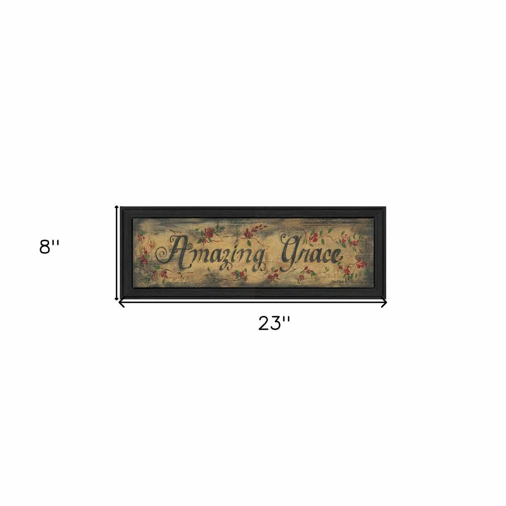Amazing Grace Floral Black Framed Print Wall Art - Homeroots - Flyclothing LLC