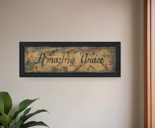 Amazing Grace Floral Black Framed Print Wall Art - Homeroots
