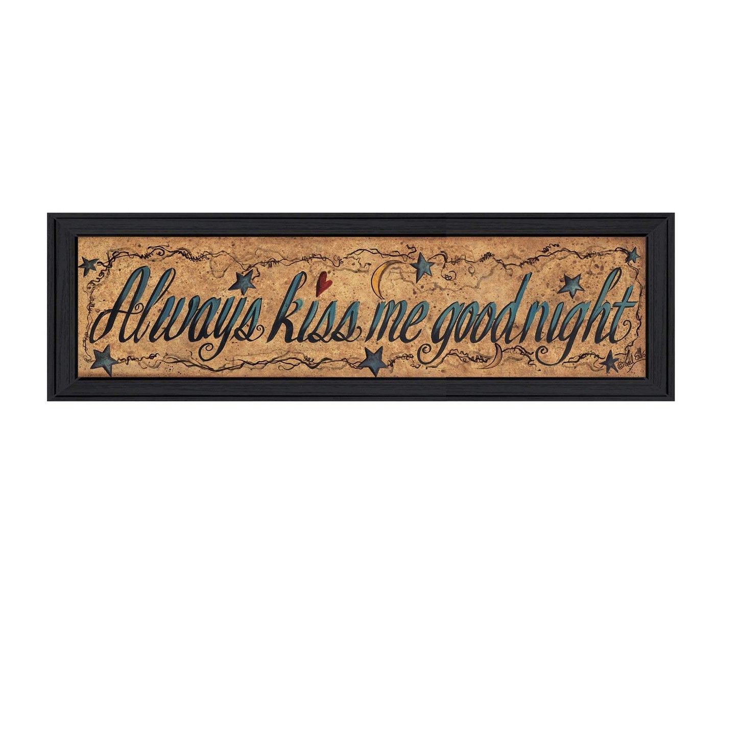 Always Kiss Me Goodnight 1 Black Framed Print Wall Art - Homeroots - Flyclothing LLC