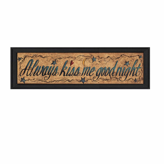 Always Kiss Me Goodnight 1 Black Framed Print Wall Art - Homeroots