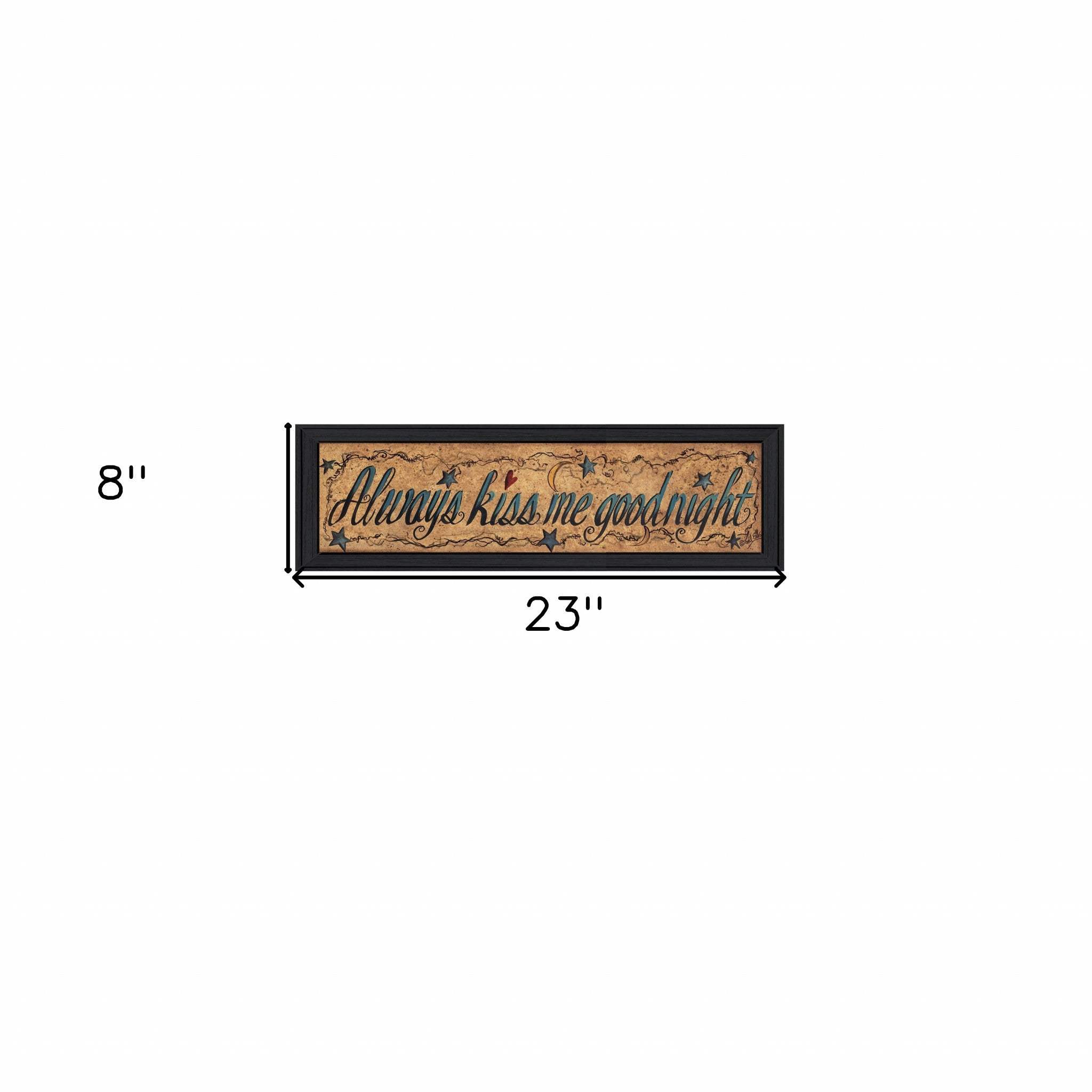 Always Kiss Me Goodnight 1 Black Framed Print Wall Art - Homeroots - Flyclothing LLC