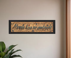 Always Kiss Me Goodnight 1 Black Framed Print Wall Art - Homeroots