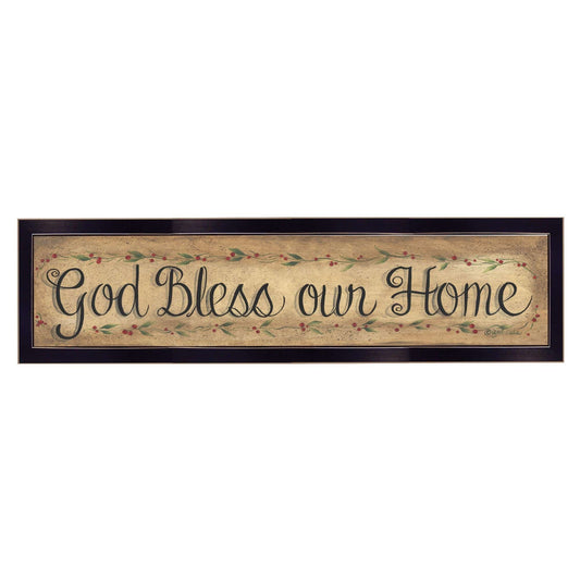 God Bless Our Home 1 Black Framed Print Wall Art - Homeroots