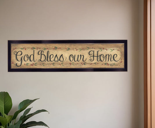 God Bless Our Home 1 Black Framed Print Wall Art - Homeroots