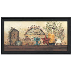 Amazing Grace Shelf 3 Black Framed Print Wall Art - Homeroots