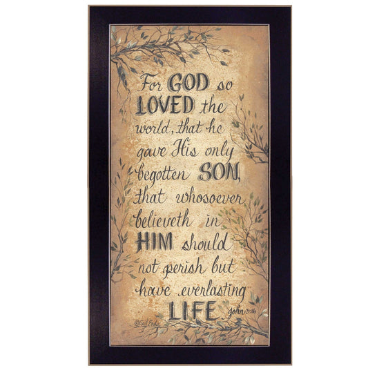For God So Loved Black Framed Print Wall Art - Homeroots