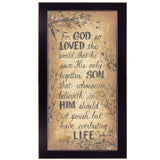 For God So Loved Black Framed Print Wall Art - Homeroots