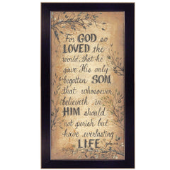 For God So Loved Black Framed Print Wall Art - Homeroots
