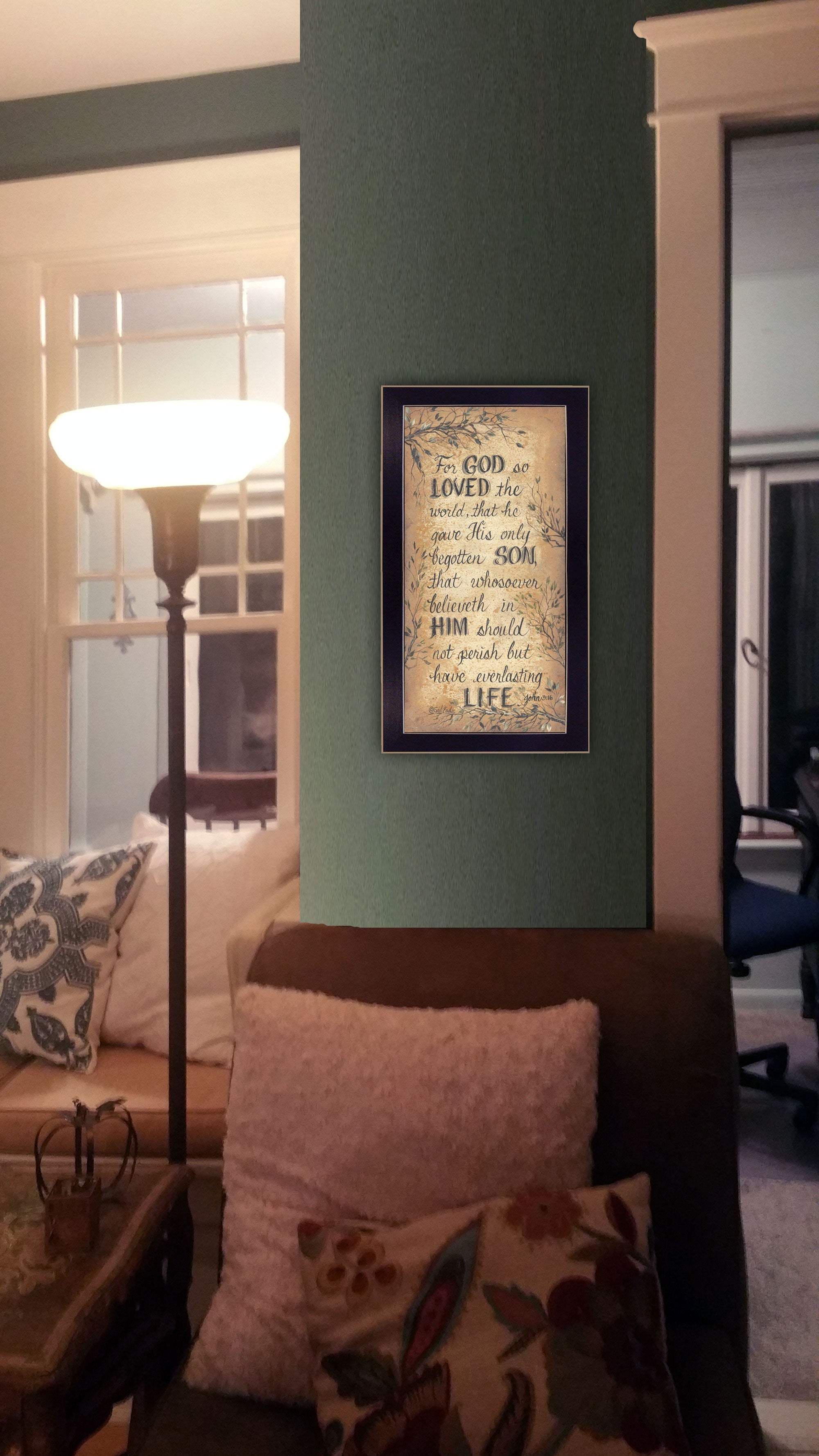 For God So Loved Black Framed Print Wall Art - Homeroots - Flyclothing LLC