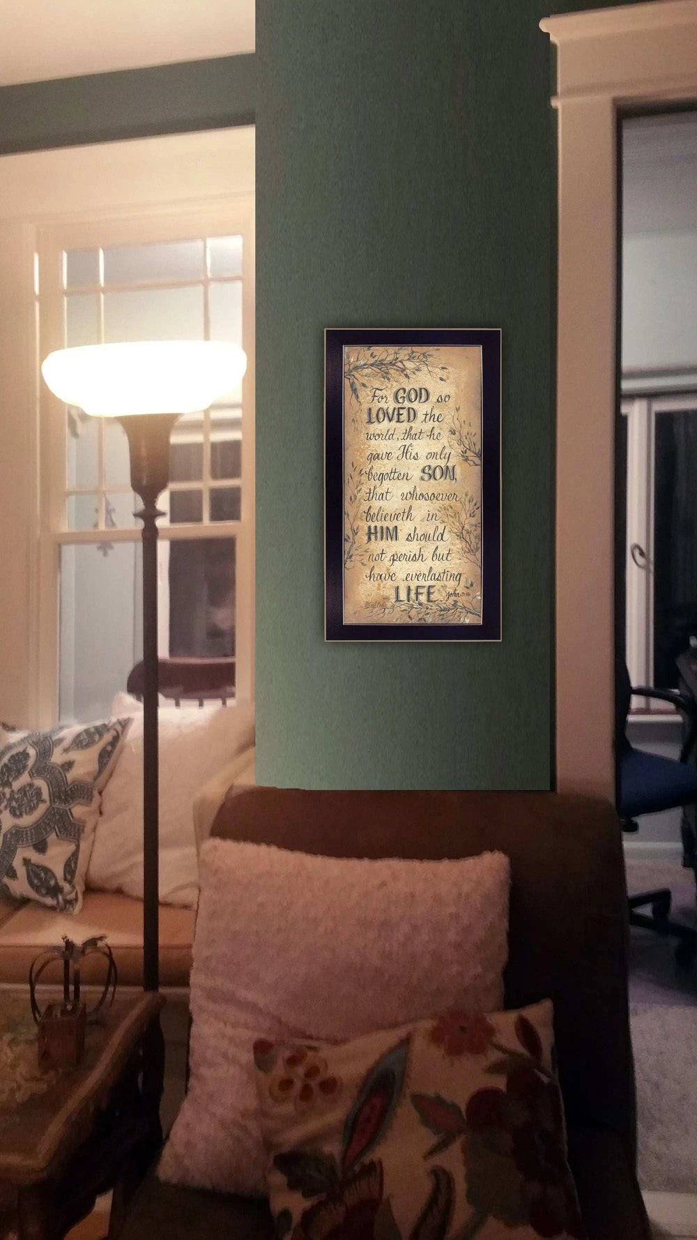 For God So Loved Black Framed Print Wall Art - Homeroots - Flyclothing LLC