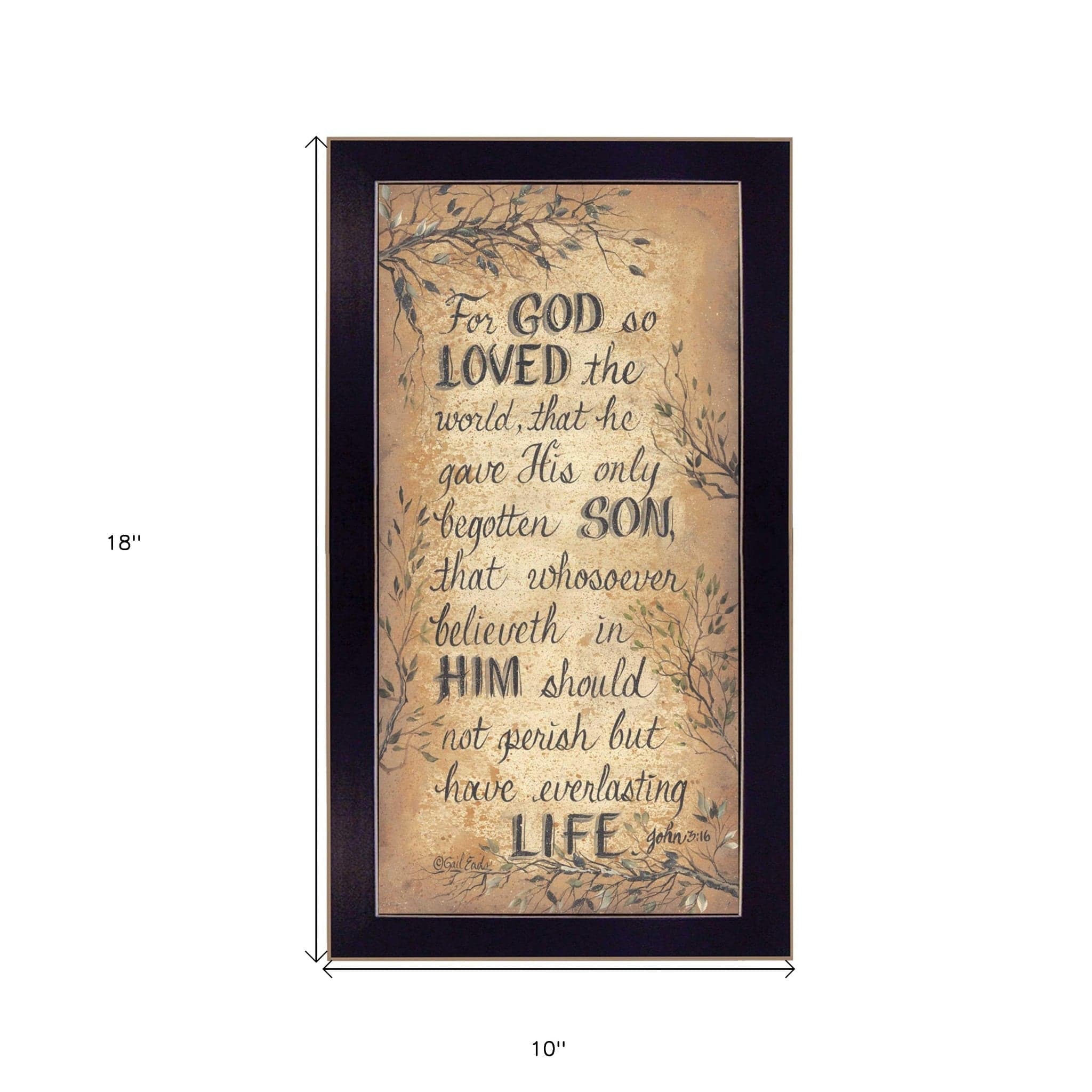 For God So Loved Black Framed Print Wall Art - Homeroots