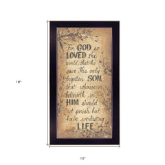 For God So Loved Black Framed Print Wall Art - Homeroots