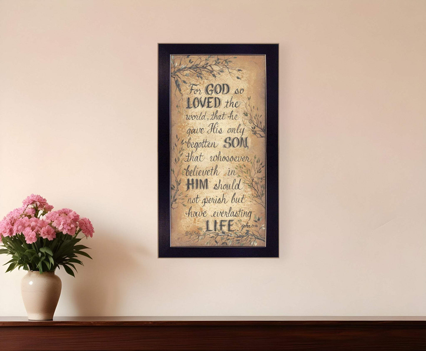 For God So Loved Black Framed Print Wall Art - Homeroots - Flyclothing LLC