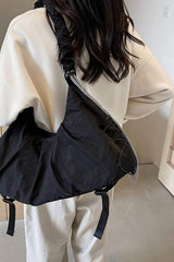 Drawstring Strap Ruched Crossbody Bag - Trendsi - Flyclothing LLC