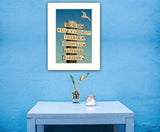 Beach Directional 2 White Framed Print Wall Art - Homeroots - Flyclothing LLC