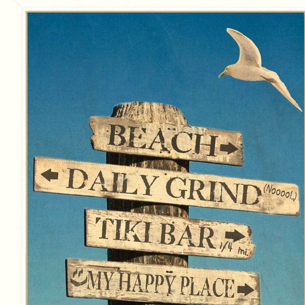Beach Directional 2 White Framed Print Wall Art - Homeroots - Flyclothing LLC