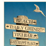 Beach Directional 2 White Framed Print Wall Art - Homeroots