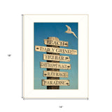 Beach Directional 2 White Framed Print Wall Art - Homeroots - Flyclothing LLC