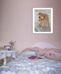 First Time on the Beach White Framed Print Wall Art - Homeroots