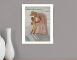 First Time on the Beach White Framed Print Wall Art - Homeroots - Flyclothing LLC