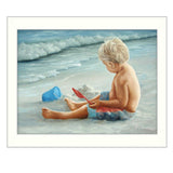 In the Sand White Framed Print Wall Art - Homeroots