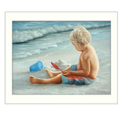In the Sand White Framed Print Wall Art - Homeroots