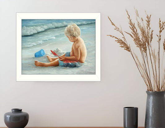 In the Sand White Framed Print Wall Art - Homeroots