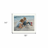 Sand Castle Builders 1 White Framed Print Wall Art - Homeroots - Flyclothing LLC