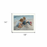 Sand Castle Builders 1 White Framed Print Wall Art - Homeroots - Flyclothing LLC