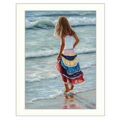 The Striped Skirt White Framed Print Wall Art - Homeroots