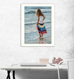 The Striped Skirt White Framed Print Wall Art - Homeroots - Flyclothing LLC