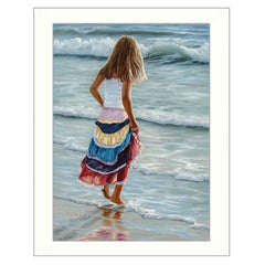 The Striped Skirt White Framed Print Wall Art - Homeroots