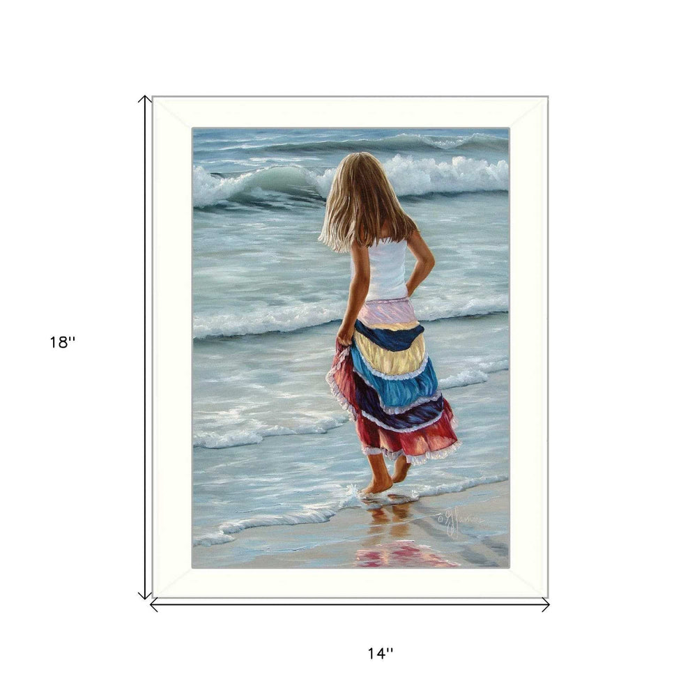 The Striped Skirt White Framed Print Wall Art - Homeroots - Flyclothing LLC
