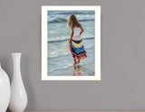 The Striped Skirt White Framed Print Wall Art - Homeroots - Flyclothing LLC
