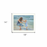 Playing in the Water White Framed Print Wall Art - Homeroots - Flyclothing LLC