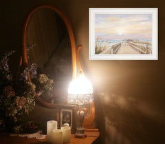 Ponce Inlet Jetty Sunrise 2 White Framed Print Wall Art - Homeroots
