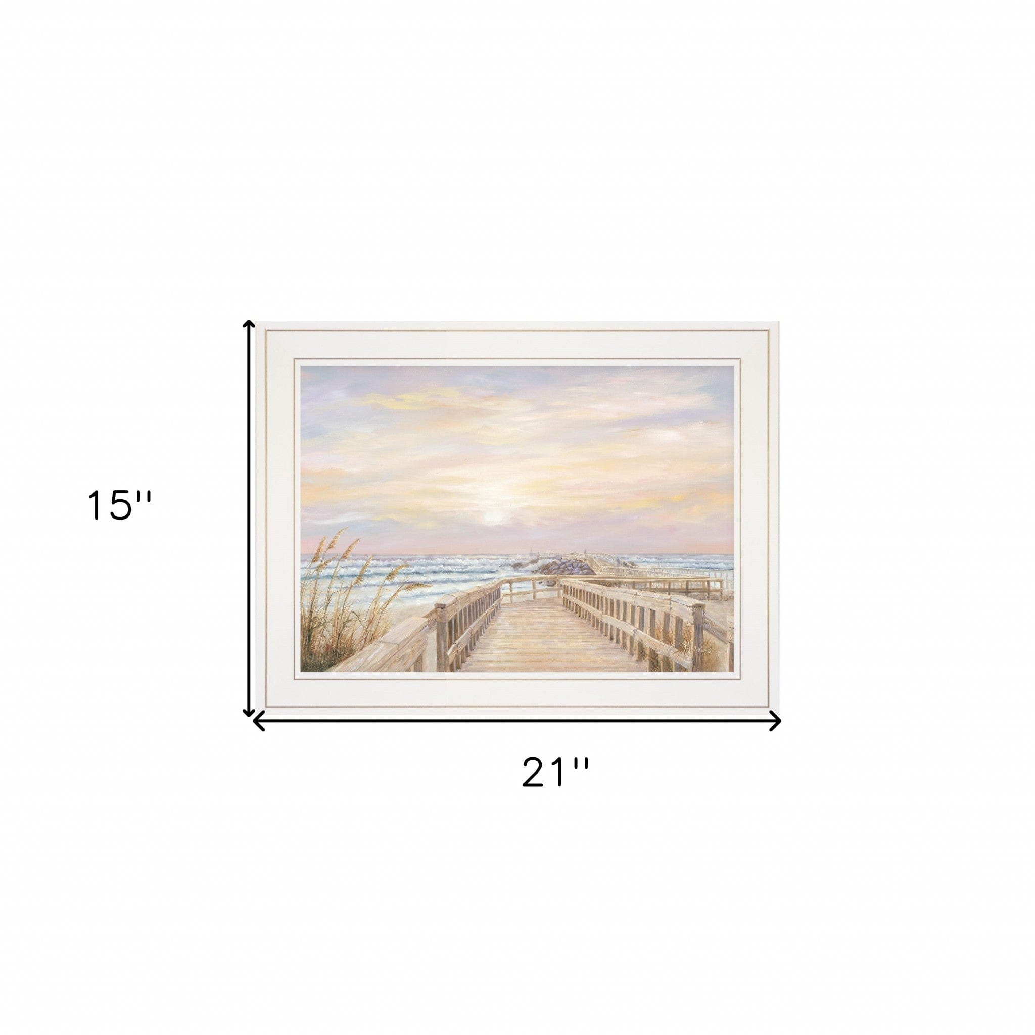Ponce Inlet Jetty Sunrise 2 White Framed Print Wall Art - Homeroots