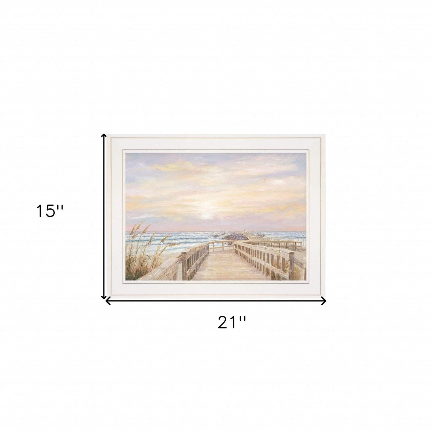 Ponce Inlet Jetty Sunrise 2 White Framed Print Wall Art - Homeroots - Flyclothing LLC