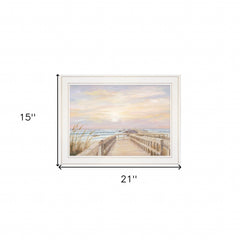 Ponce Inlet Jetty Sunrise 2 White Framed Print Wall Art - Homeroots