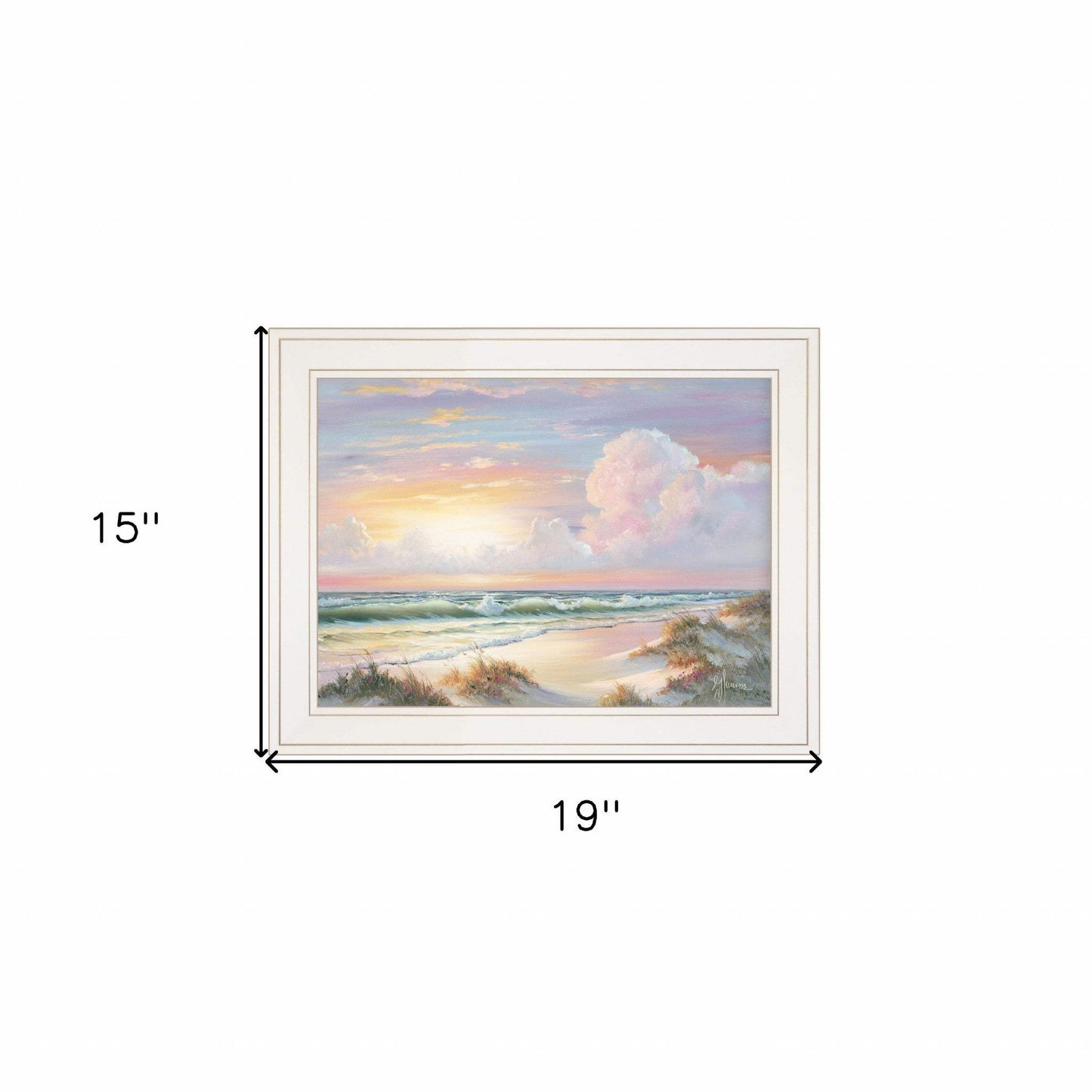 Golden Sunset on Crystal Cove 1 White Framed Print Wall Art - Homeroots - Flyclothing LLC