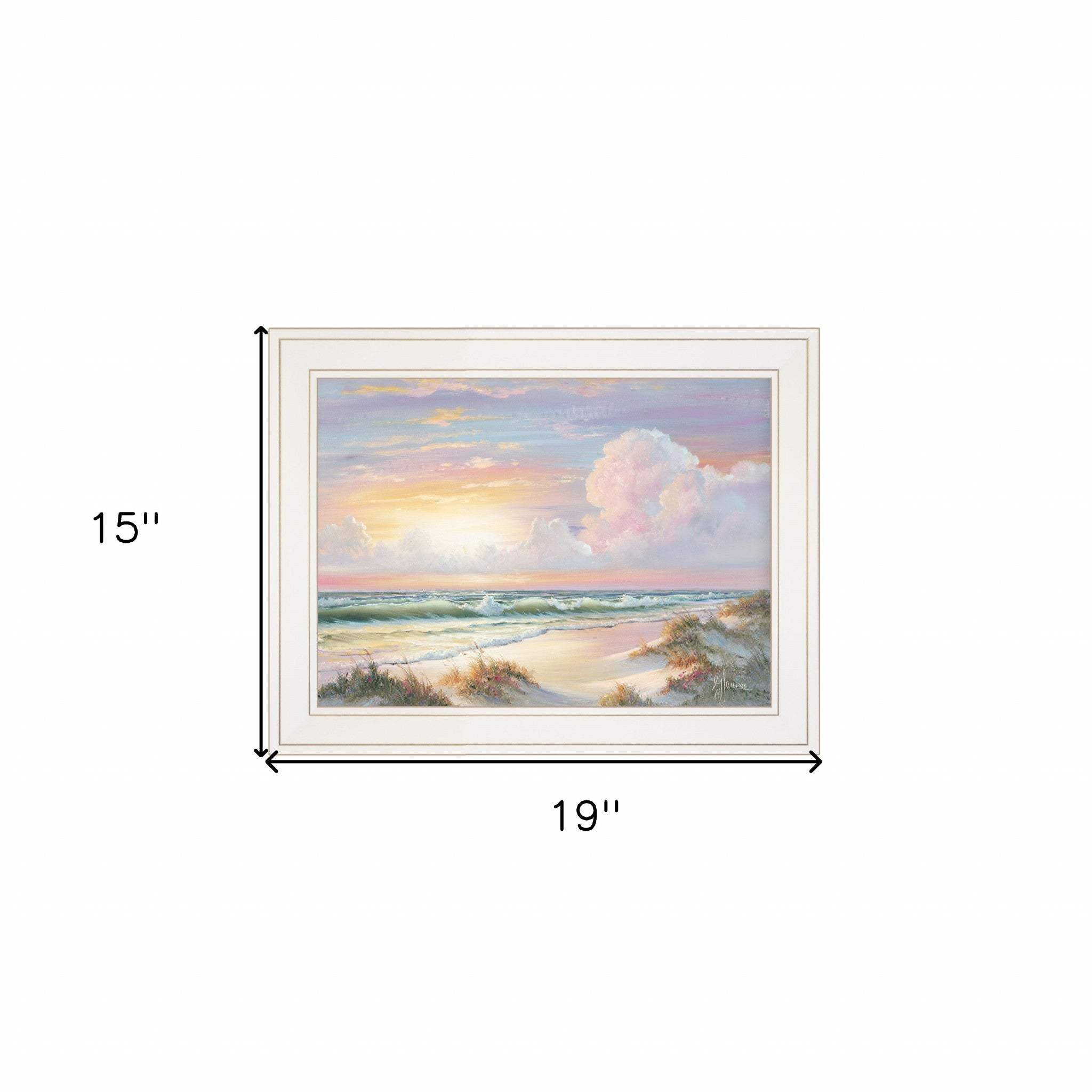 Golden Sunset on Crystal Cove 1 White Framed Print Wall Art - Homeroots - Flyclothing LLC