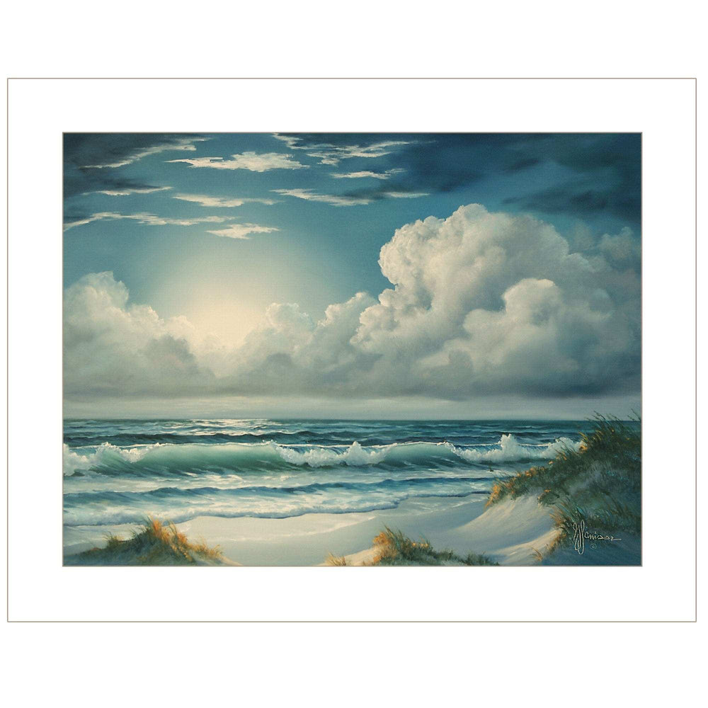 Moon Glow 1 White Framed Print Wall Art - Homeroots - Flyclothing LLC