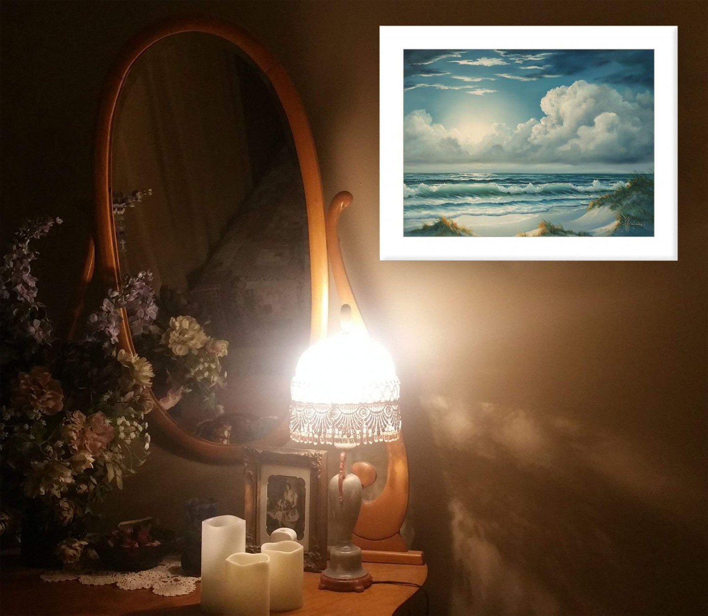Moon Glow 1 White Framed Print Wall Art - Homeroots - Flyclothing LLC