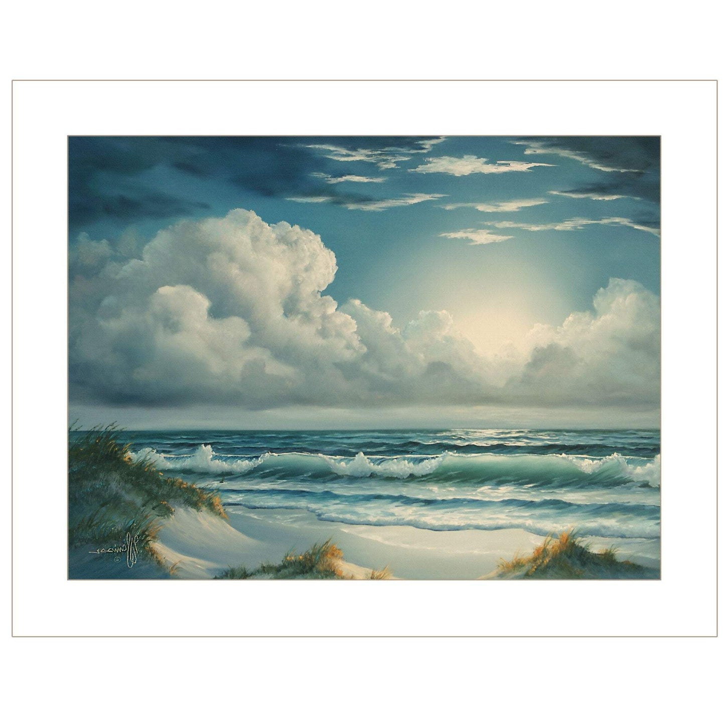 Moon Glow 1 White Framed Print Wall Art - Homeroots - Flyclothing LLC