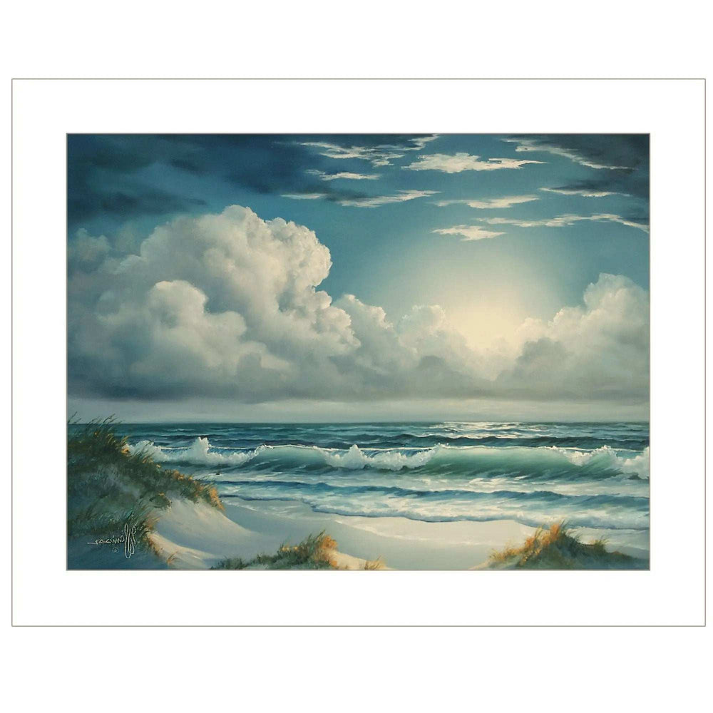 Moon Glow 1 White Framed Print Wall Art - Homeroots - Flyclothing LLC